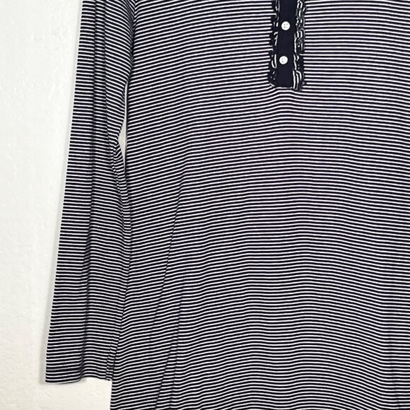 Ralph Lauren Nightgown M Navy Blue White Stripe Long Sleeve Sleep SKYKH 813938T - Picture 6 of 15